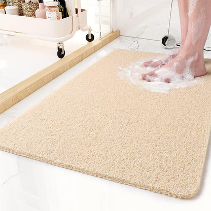Non-Slip Shower Mat with Antimicrobial Protection for Bathroom Safety Gray White Yellow
