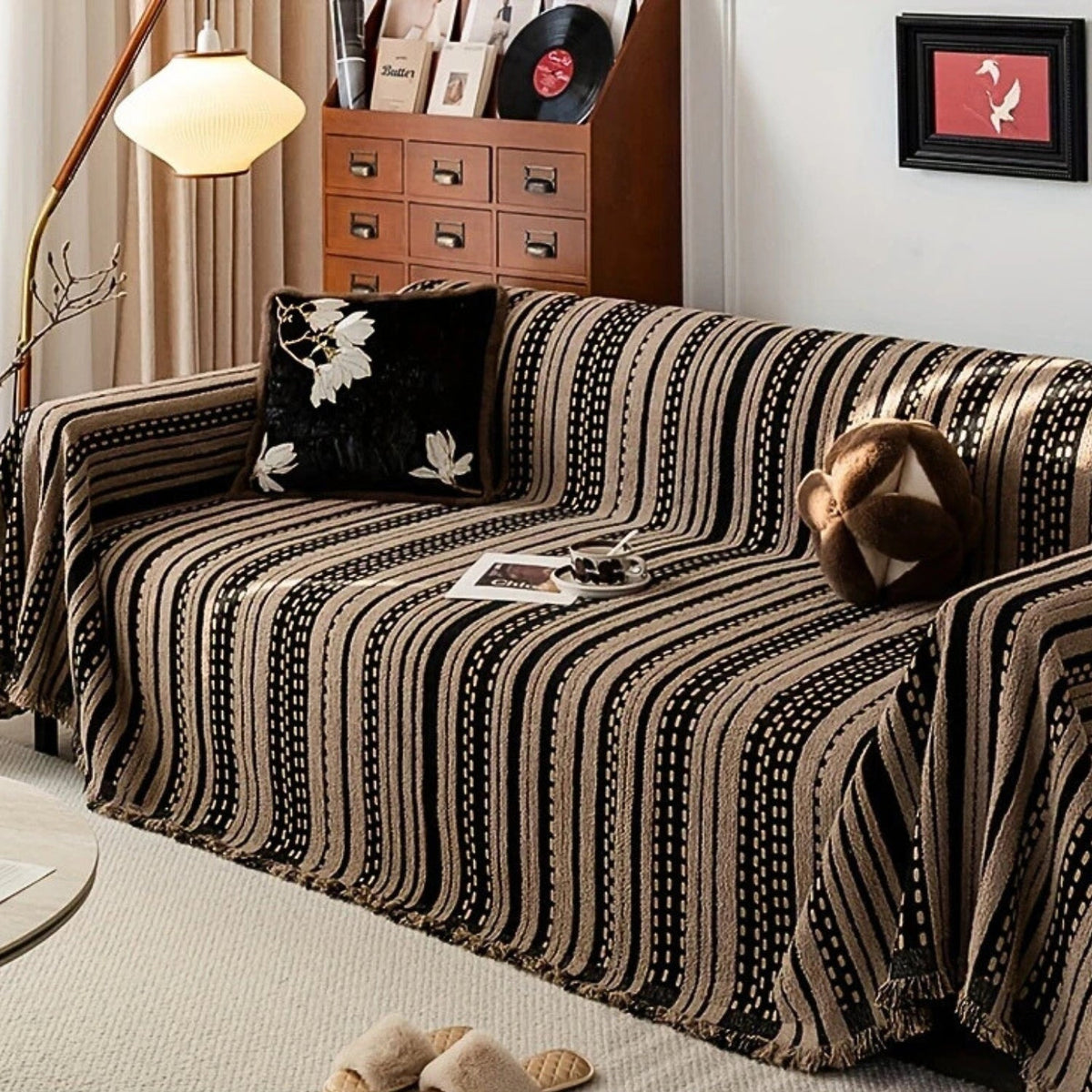 Sahara Sofa Cover - Plush Microfiber, Boho Design