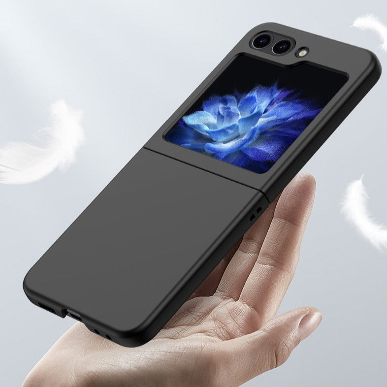 Protective Hard Shell Phone Case for Foldable Flip Smartphones – Wireless Charging Compatible, Raised Edge Screen Protection, Precision