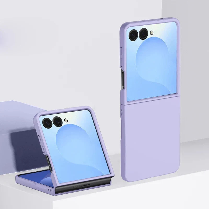Protective Hard Shell Phone Case for Foldable Flip Smartphones – Wireless Charging Compatible, Raised Edge Screen Protection, Precision