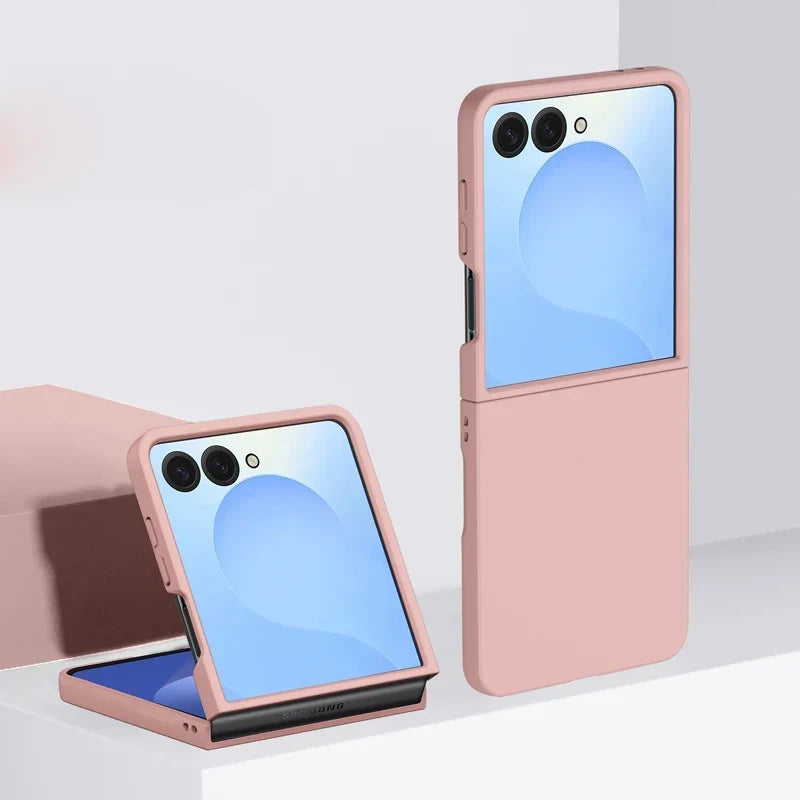 Protective Hard Shell Phone Case for Foldable Flip Smartphones – Wireless Charging Compatible, Raised Edge Screen Protection, Precision