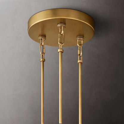 Circular Multi-Tier Art Deco Chandelier with Glass Panels for Dining Room, Foyer & Living Room – Statement Ceiling Light