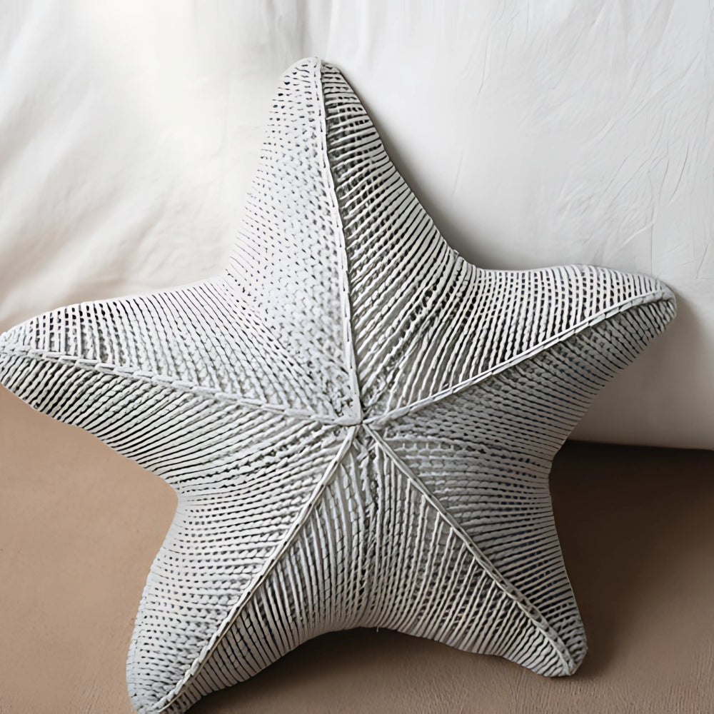 Sandy Cushion - Hand-Knitted, Nautical Starfish Design