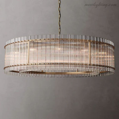 Circular Tiered Glass Panel Ceiling Fixture 22-60 Inch Diameter for Dining Room Foyer Living Room Bedroom Hotel Entryway Statement Lighting