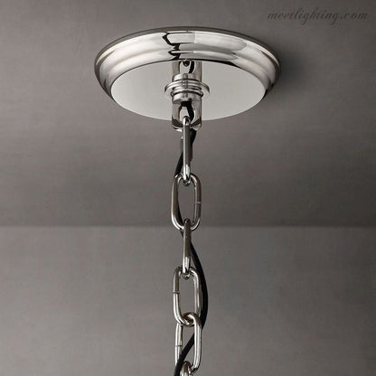 Circular Tiered Glass Panel Ceiling Fixture 22-60 Inch Diameter for Dining Room Foyer Living Room Bedroom Hotel Entryway Statement Lighting