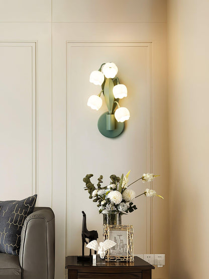 Orchid-Inspired Decorative Sconce with Adjustable Color Lighting for Bedroom Living Room Bathroom Modern Nature Accent Wall Mount Metal Fixt