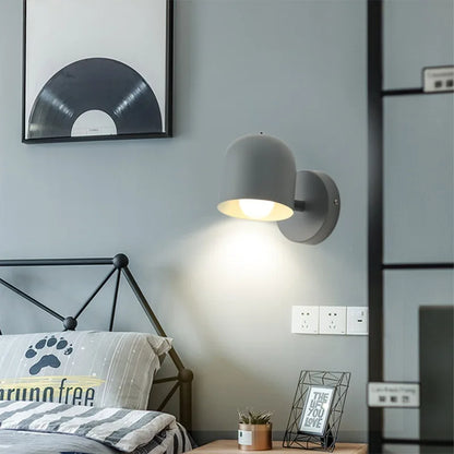 Compact Glass Shade Sconce Light 6.7 Inches Iron Flush-Mount Fixture Bedside Hallway Ambient Lighting Wall or Ceiling Mount Modern Minimalis