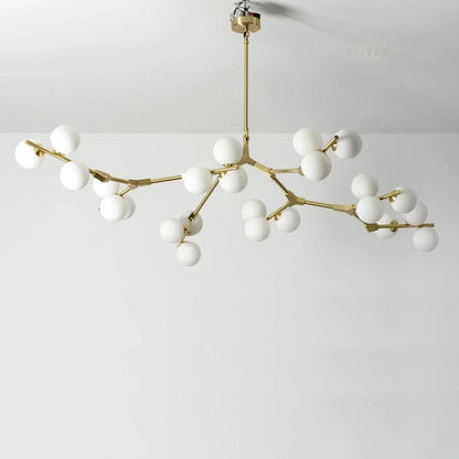 Sculptural Multi-Globe Ceiling Fixture with Repositionable Arms in Frosted Glass & Metal for Dining Areas & Living Spaces