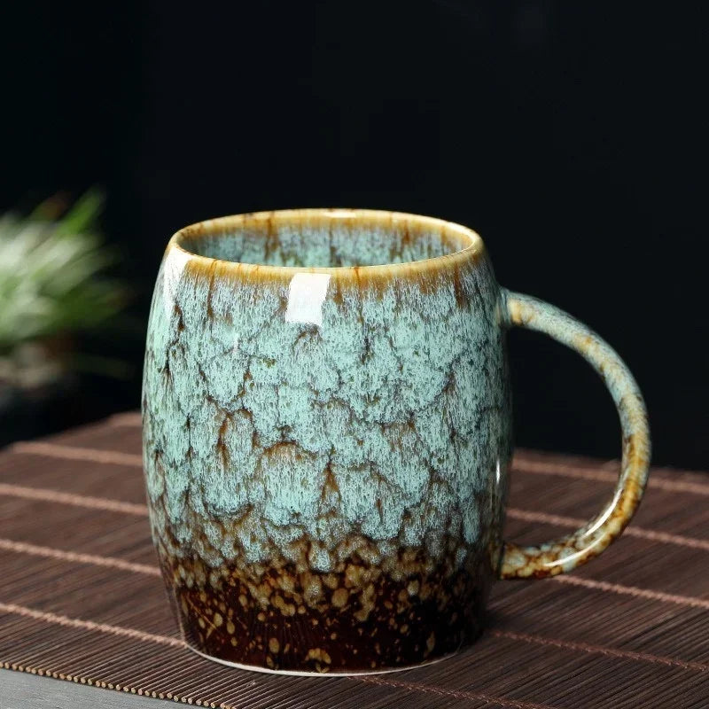 Handcrafted Stoneware Coffee Mug with Artisan Glaze – Heat-Retaining Cup for Tea, Cocoa, Hot Beverages – Kitchen Drinkware for Home, Office