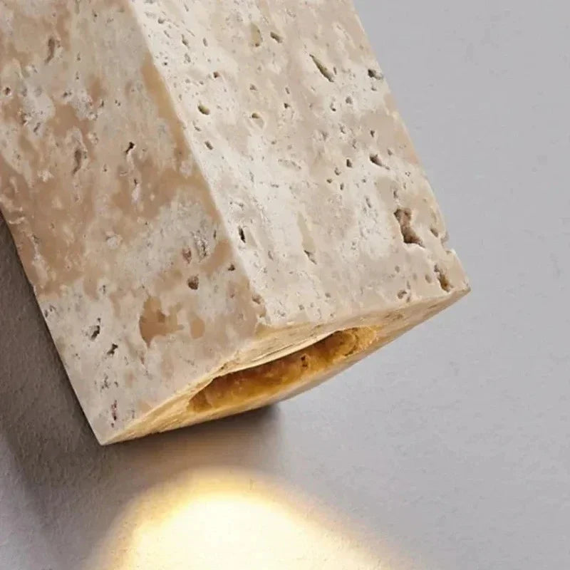 Textured Stone Wall Sconce with Frosted Globe LED Uplight Downlight Khaki Finish for Bedroom Hallway Living Room Ambient Lighting Modern Org
