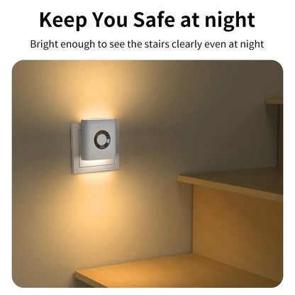 Veilleuse LED à détecteur de mouvement à brancher, détection radar sur 3 m pour couloirs, chambres, salles de bain et escaliers, éclairage de sécurité automatique blanc chaud
