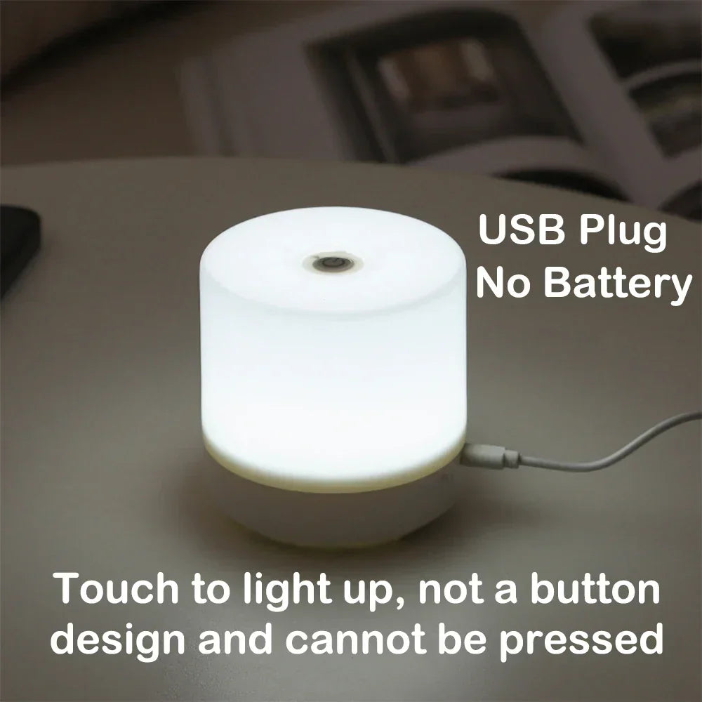 Dimmable LED Cube Lamp 3.3 Inch White Touch Control Bedside Light USB Powered for Nightstand Reading Desk Small Space Ambient Lighting