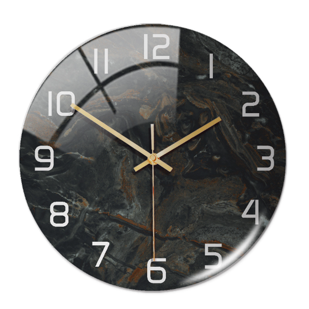 Silent Wall Clock Round Metal Frame Minimalist Quiet Sweep Non-Ticking for Living Room Bedroom Office Home Decor Modern Decorative Timepiece