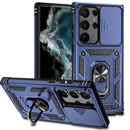 Protective Stand Case with Lens Guard for Samsung Galaxy S23 Series – Hands-Free Viewing & Drop Protection