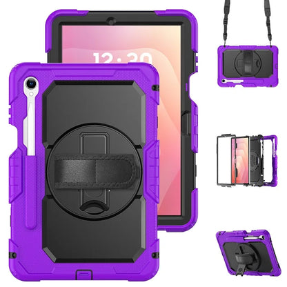 Heavy-Duty Tablet Case for Samsung Galaxy Tab S11–S7 with Rotating Hand Strap, Kickstand & Shoulder Strap