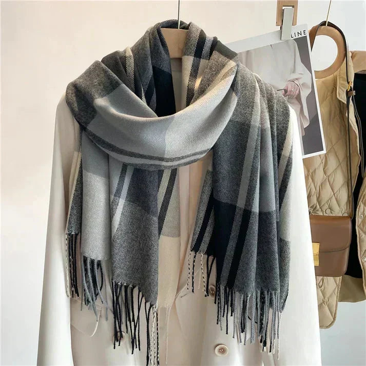 Plaid Square Scarf for Women – Soft Fabric Winter Wrap 35 x 35 Inches Neck Accessory for Cold Weather & Layering Outfits