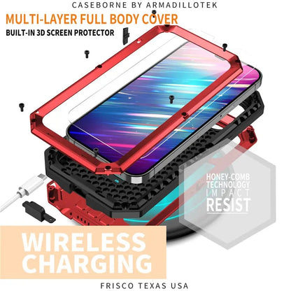 Military-Grade iPhone 14/13 Case with Built-In Screen Shield – Full-Body Defense for Drop, Scratch & Impact