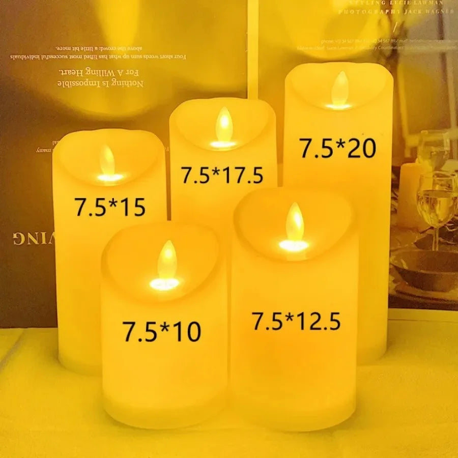 Battery-Powered LED Pillar Candle 4 Inch Realistic Flicker Ivory Wax-Effect Indoor Decor Safe Lighting for Bedroom Living Room Dining Table