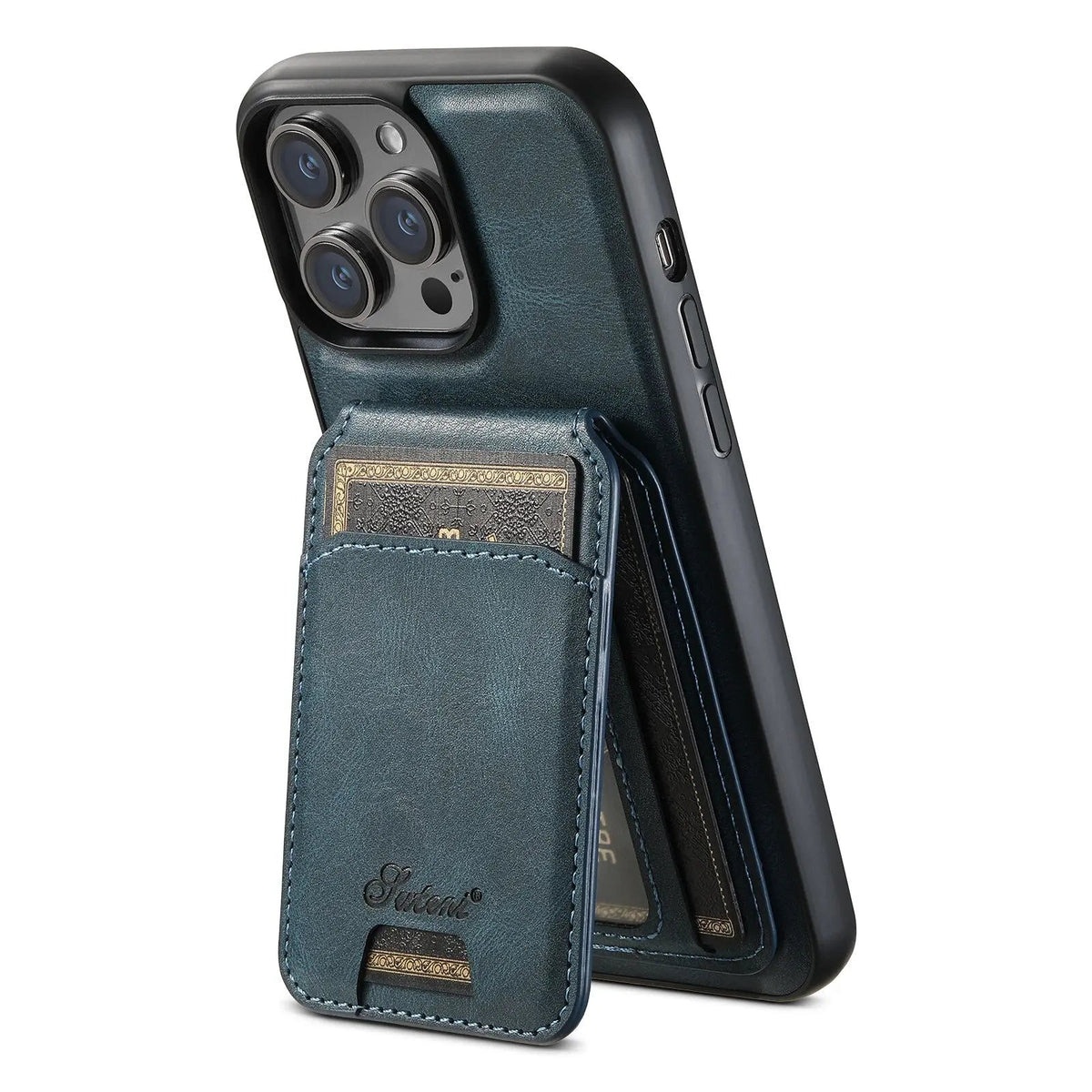 Folio Phone Case with Card Holder for iPhone 15, 15 Pro, 15 Plus, 15 Pro Max – Textured Finish with Raised Edge Protection