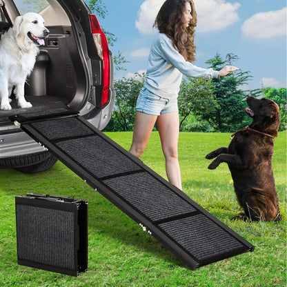 Rampe pour animaux | Rampe pour chien pliable en quatre pour voiture avec surface antidérapante | Accès facile pour les grandes races