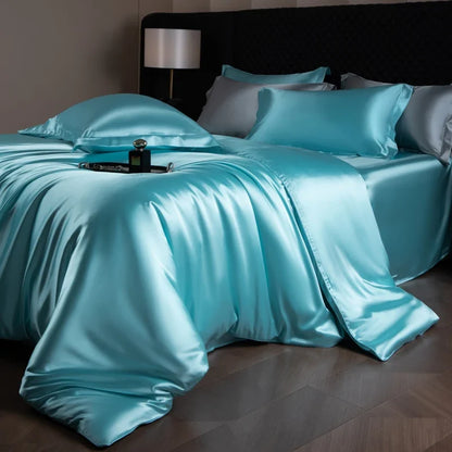 Bed Sheets Set with Duvet Cover and Pillowcases, Silky Sheets Bedding Set, Soft Breathable Fitted Sheet or Flat Sheet