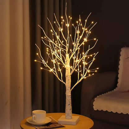LED Decorative Tree Light 23 Inch with 144 Warm White Lights USB or Battery Powered for Living Room Bedroom Tabletop Decor Nature-Inspired A
