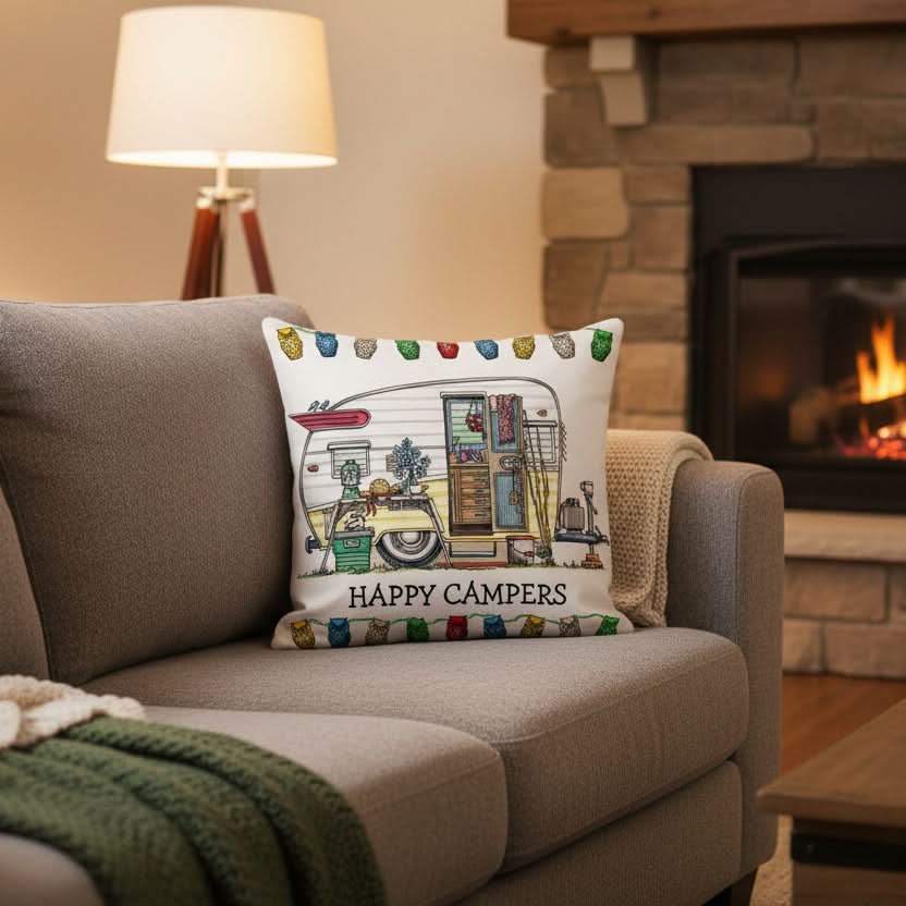 CAMPERLIVA – Housse de coussin de camping hibou pour une décoration extérieure douillette