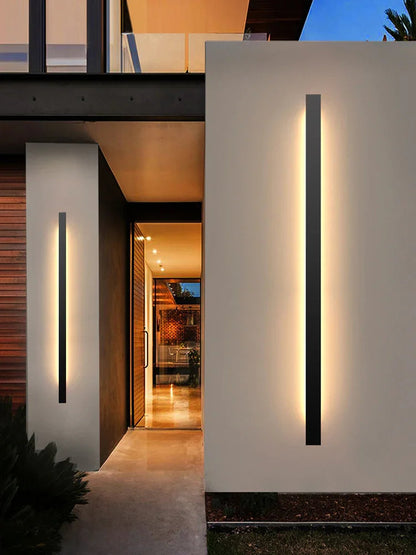 Vertical LED Sconce Metal Acrylic Waterproof Indoor Outdoor Fixture Adjustable Temperature Modern Exterior Interior Entryway Stairwell