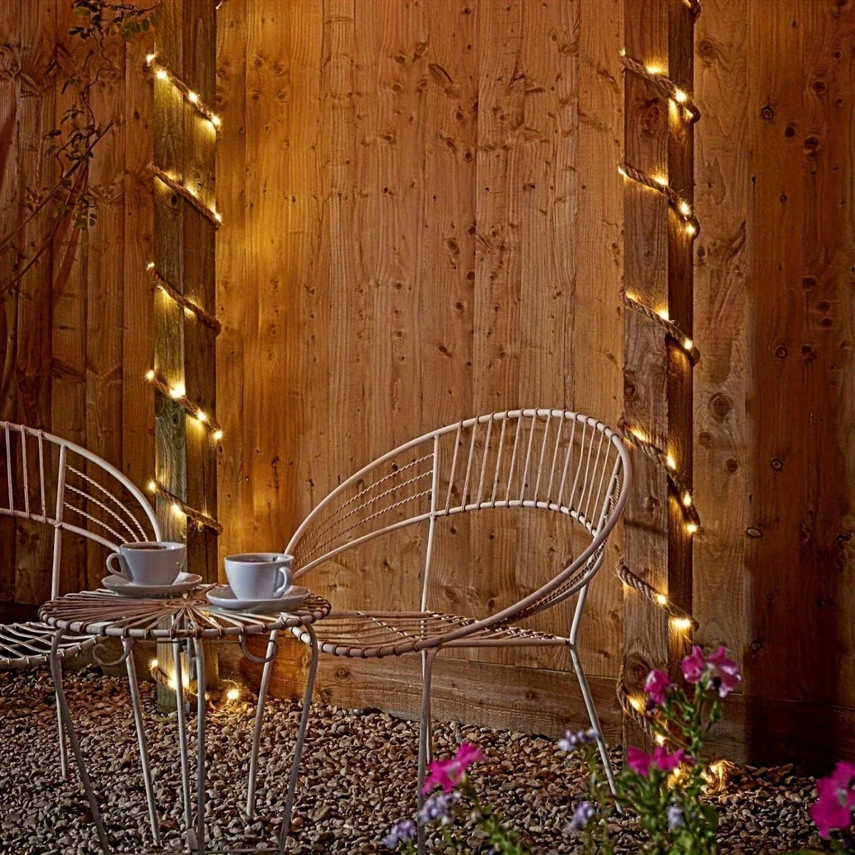 Solar-Powered LED Rope Light with Hemp Design 16.4 ft Waterproof Outdoor String Lights for Patio Garden Deck Yard Party Decor Dusk-to-Dawn S