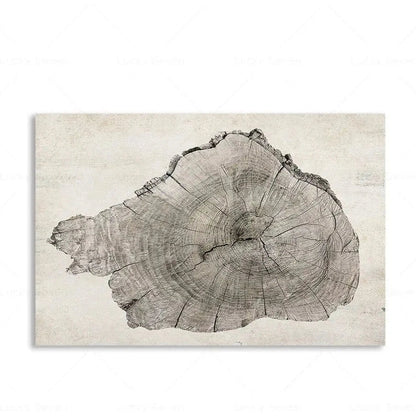 Abstract Tree Ring Wall Art Polyester Canvas 24x18 Inch Nature-Inspired Home Decor for Living Room Bedroom Office Rustic Organic Woodland De