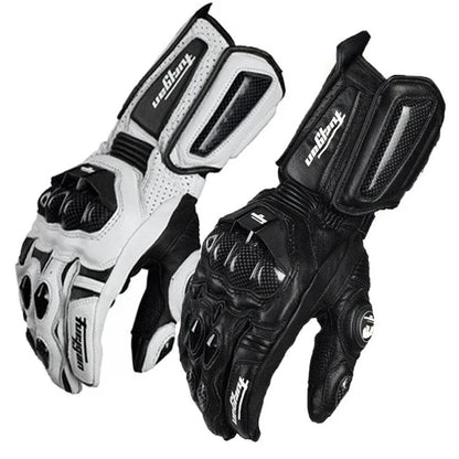 Gants de moto, gants de moto en cuir avec protections des articulations en fibre de carbone, gants de conduite imperméables et tactiles