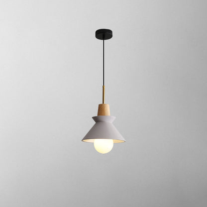 Resin Wood Hanging Light 9 in for Kitchen Island Dining Table Adjustable Ceiling Fixture E26 LED Compatible Scandinavian Modern