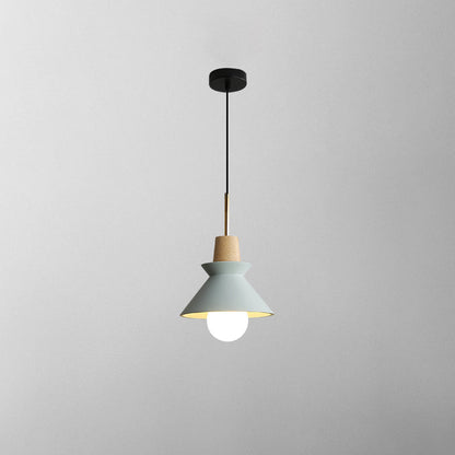 Resin Wood Hanging Light 9 in for Kitchen Island Dining Table Adjustable Ceiling Fixture E26 LED Compatible Scandinavian Modern