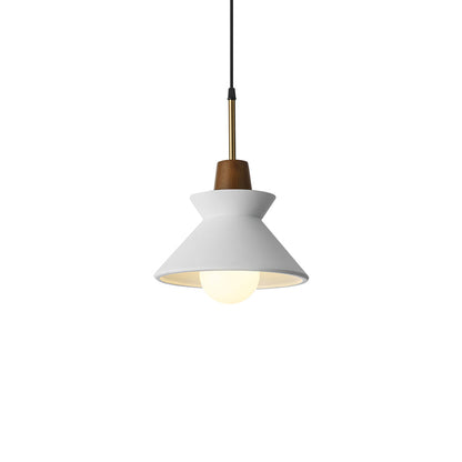 Resin Wood Hanging Light 9 in for Kitchen Island Dining Table Adjustable Ceiling Fixture E26 LED Compatible Scandinavian Modern