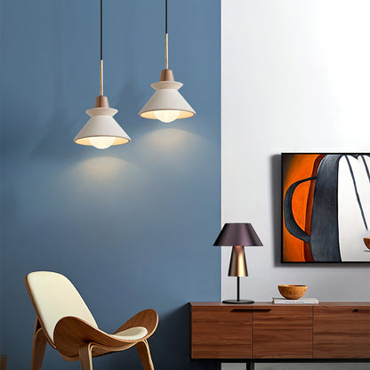 Resin Wood Hanging Light 9 in for Kitchen Island Dining Table Adjustable Ceiling Fixture E26 LED Compatible Scandinavian Modern