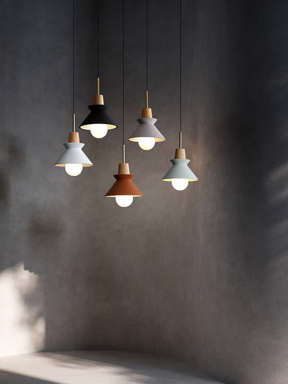 Resin Wood Hanging Light 9 in for Kitchen Island Dining Table Adjustable Ceiling Fixture E26 LED Compatible Scandinavian Modern