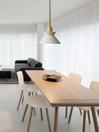 Resin Wood Hanging Light 9 in for Kitchen Island Dining Table Adjustable Ceiling Fixture E26 LED Compatible Scandinavian Modern