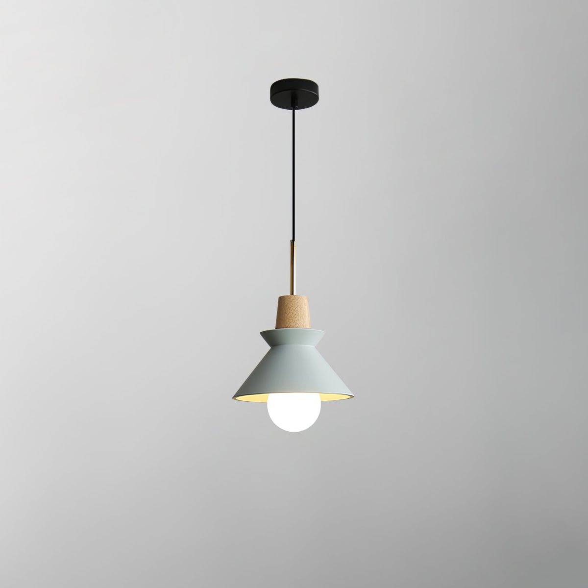 Resin Wood Hanging Light 9 in for Kitchen Island Dining Table Adjustable Ceiling Fixture E26 LED Compatible Scandinavian Modern
