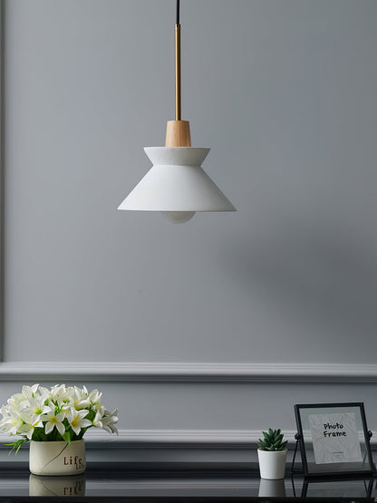 Resin Wood Hanging Light 9 in for Kitchen Island Dining Table Adjustable Ceiling Fixture E26 LED Compatible Scandinavian Modern