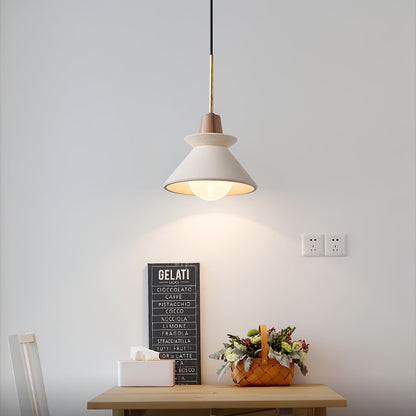 Resin Wood Hanging Light 9 in for Kitchen Island Dining Table Adjustable Ceiling Fixture E26 LED Compatible Scandinavian Modern