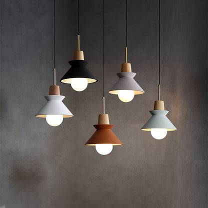 Resin Wood Hanging Light 9 in for Kitchen Island Dining Table Adjustable Ceiling Fixture E26 LED Compatible Scandinavian Modern