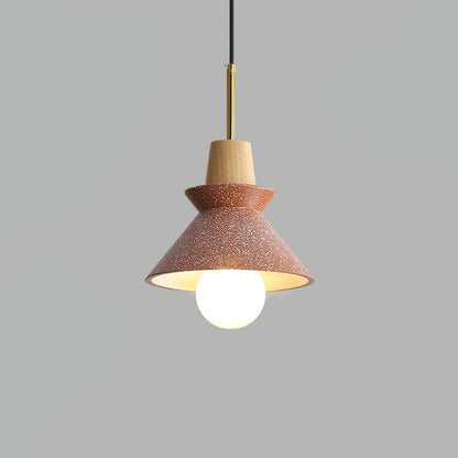 Resin Wood Hanging Light 9 in for Kitchen Island Dining Table Adjustable Ceiling Fixture E26 LED Compatible Scandinavian Modern
