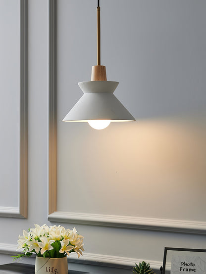Resin Wood Hanging Light 9 in for Kitchen Island Dining Table Adjustable Ceiling Fixture E26 LED Compatible Scandinavian Modern