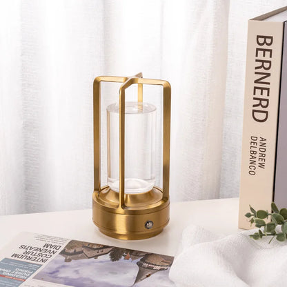 Rechargeable Diamond-Cut Accent Lamp with Touch Dimming & 8-Hour Battery for Bedroom Nightstand, Living Room Side Table