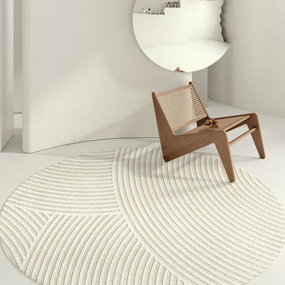 Round Area Rug with Geometric Pattern – Non-Slip Circular Floor Mat for Living Room, Bedroom & Entryway – Water-Resistant Soft Padded