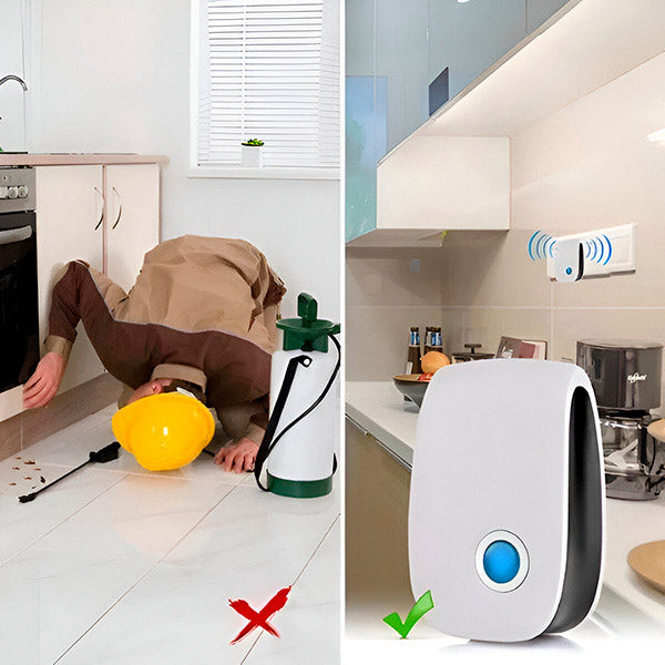 Ultrasonic Pest Repeller for Mosquitoes Mice Ants Roaches | Indoor Electronic Bug Control Device Chemical-Free Non-Toxic | Safe for Kids Pet