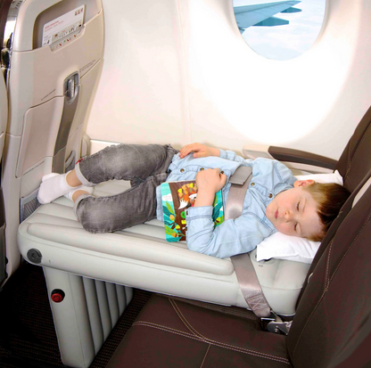 Kids Airplane Travel Cushion PVC Flight Bed Toddler Sleep Mat Extender 35 x 18 Inch Carry-On for Family Vacation Long Flight Trips Comfort