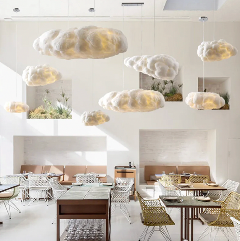 Cloud-Inspired Pendant Light – Modern Floating Design for Living Room, Bedroom & Dining | Adjustable Hanging Light Fixture, White Shade