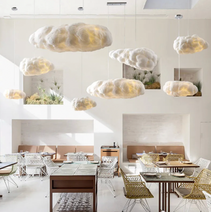Cloud-Inspired Pendant Light – Modern Floating Design for Living Room, Bedroom & Dining | Adjustable Hanging Light Fixture, White Shade