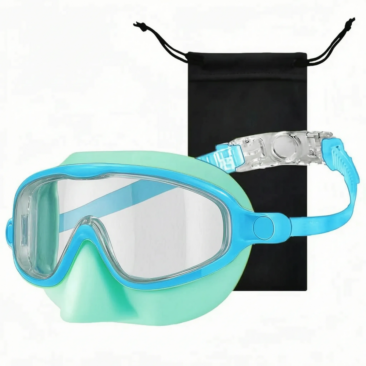 Kids Swimming Goggles with Full Face Coverage & Nose Guard for Learn-to-Swim, Pool Training